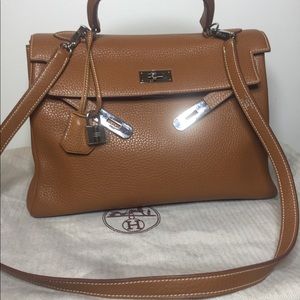 Hermès Kelly 32 brown with silver hardware